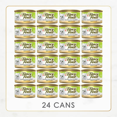 Fancy Feast etiqueta con lista de ingredientes y beneficios equilibrados