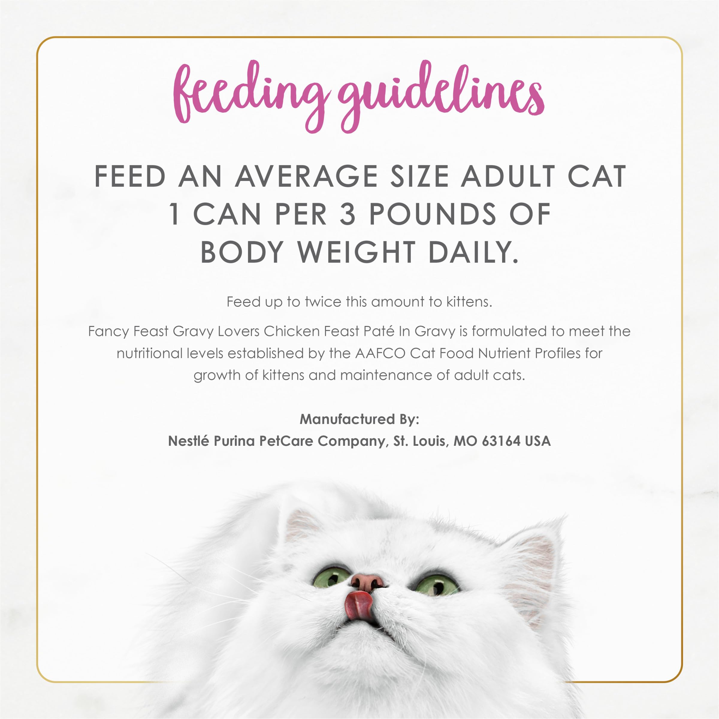 Fancy Feast etiqueta nutricional con información clara y útil