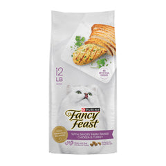 Fancy Feast bolsa 12 lb vista frontal mostrando diseño y marca, conveniencia de compra
