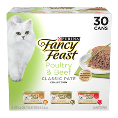Fancy Feast frente del empaque mostrando variedad y presentación