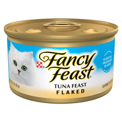 Fancy Feast lata frente mostrando diseño y marca, atractivo visual