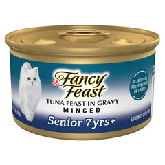Fancy Feast senior front can showing label and flavor benefit