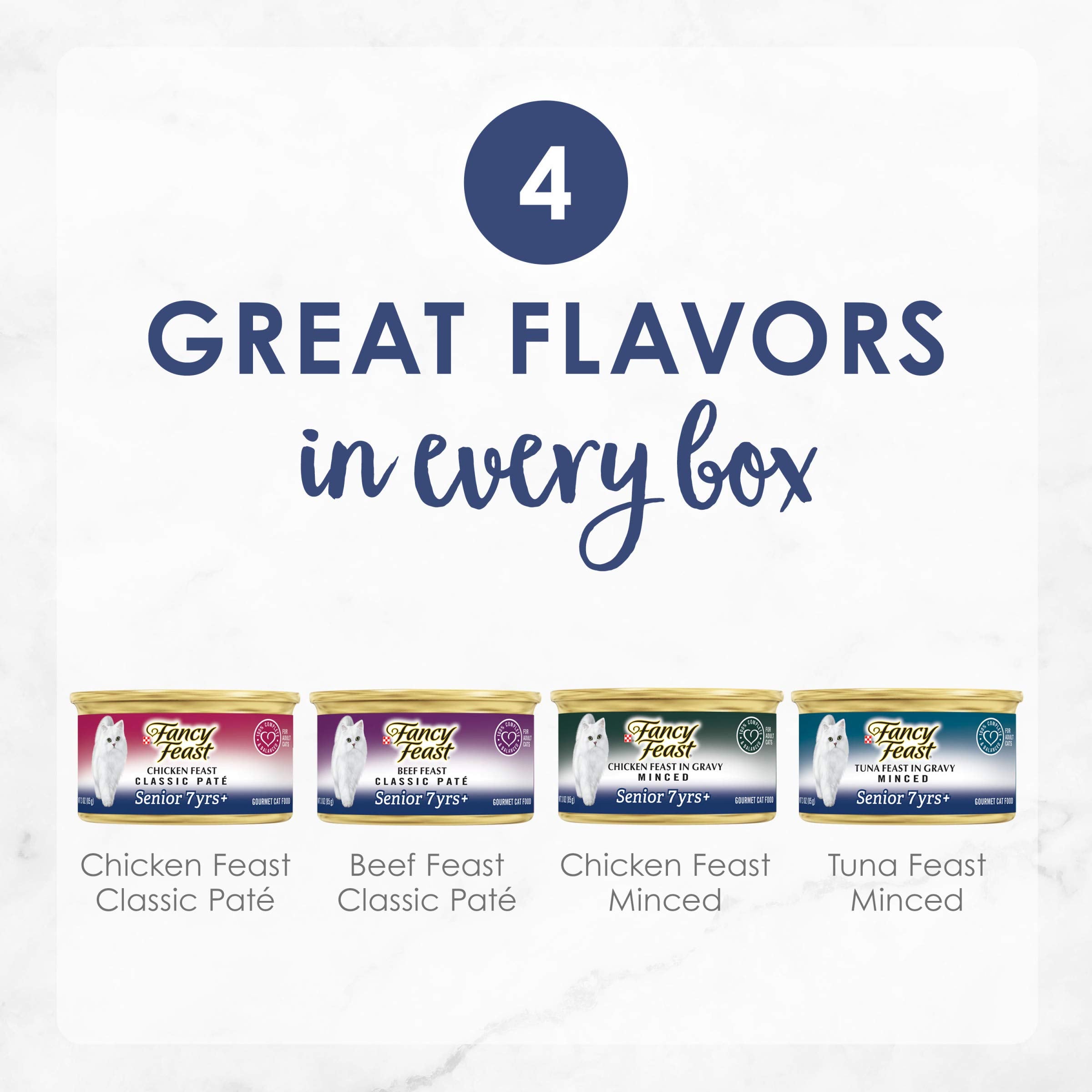 Fancy Feast lata en mano para mostrar tamaño real y facilidad de porción