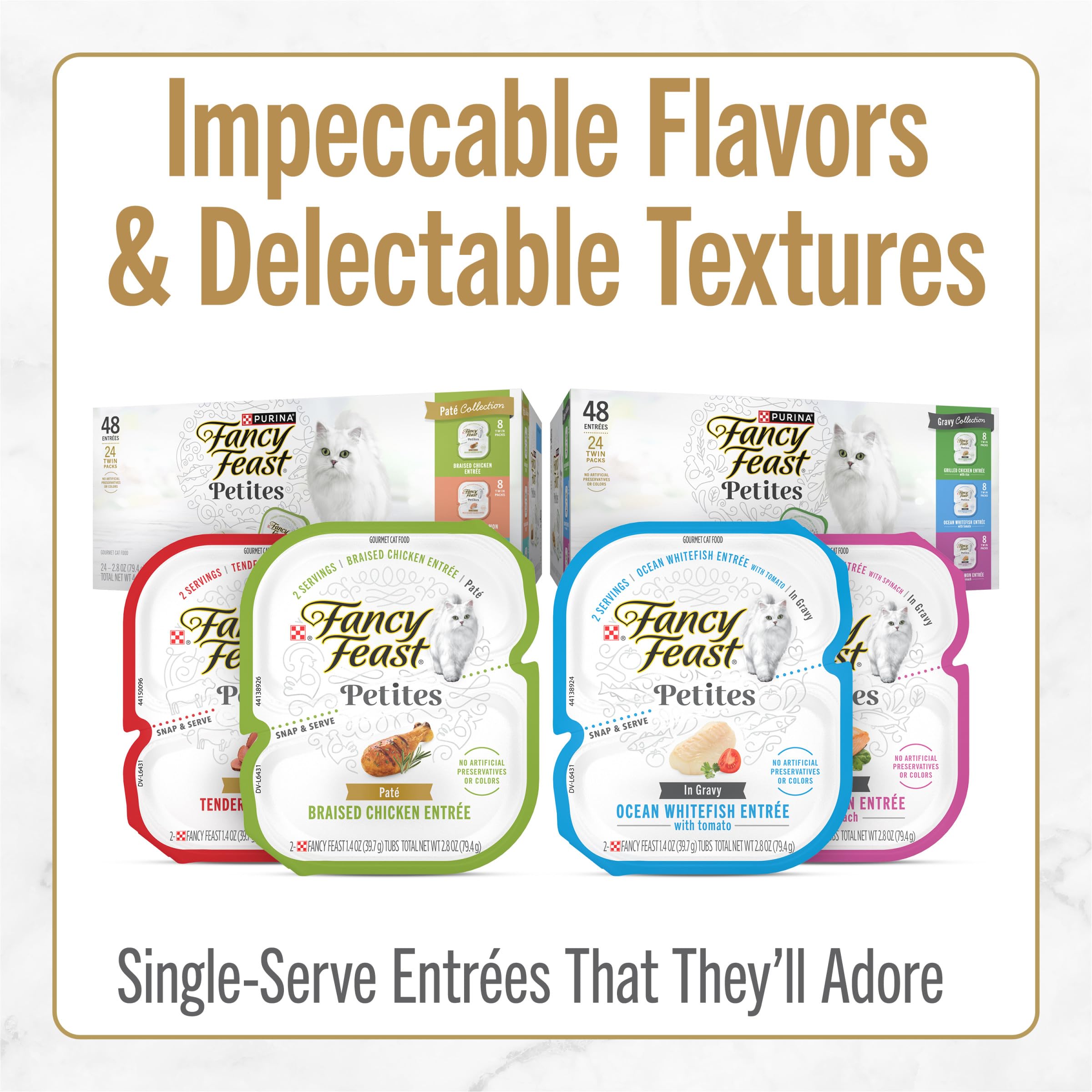 Fancy Feast porción en mano para comparar tamaño y control de ración