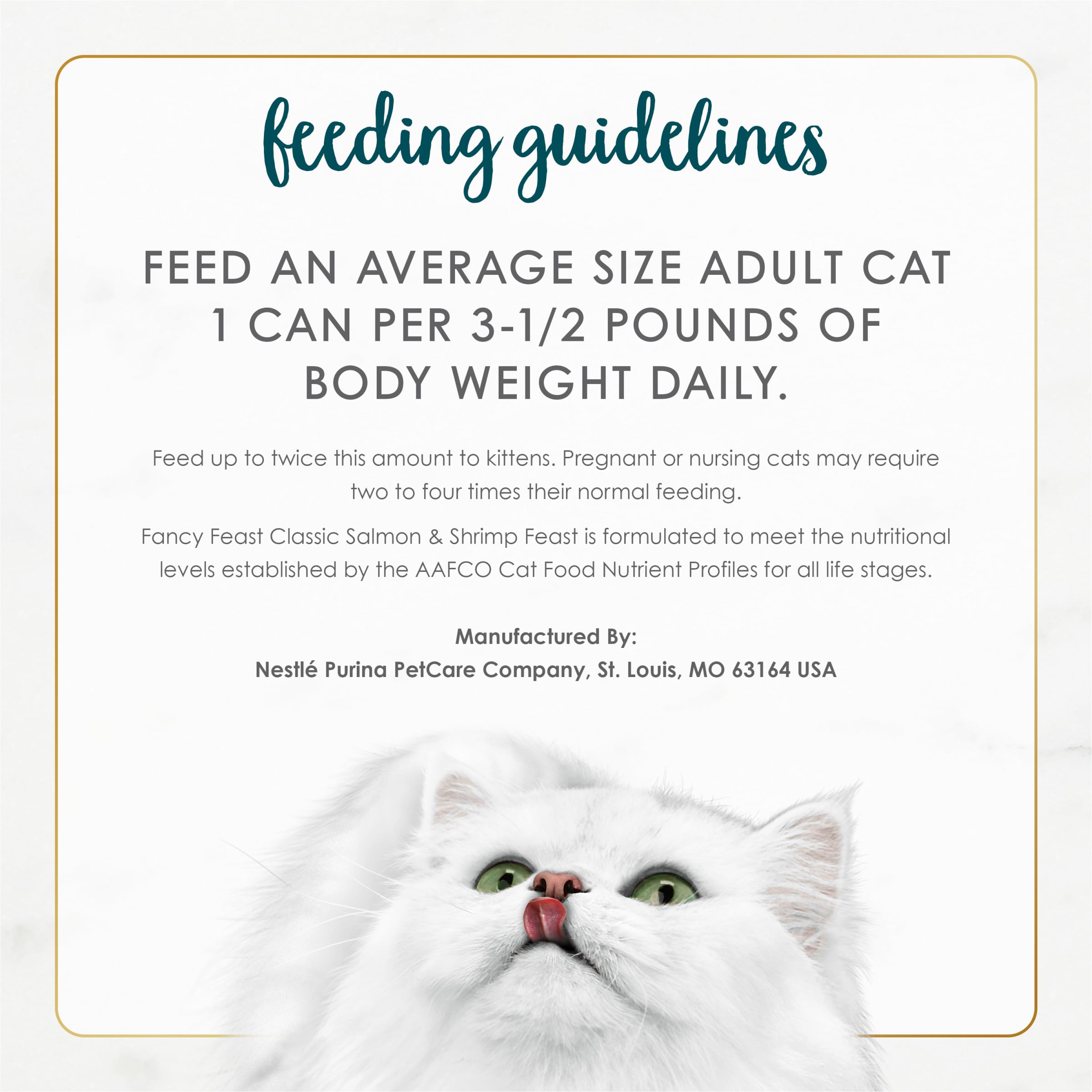 Fancy Feast comparación de tamaño de la lata para porción práctica