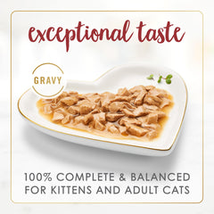Fancy Feast primer plano de bocados tiernos de res con textura apetitosa
