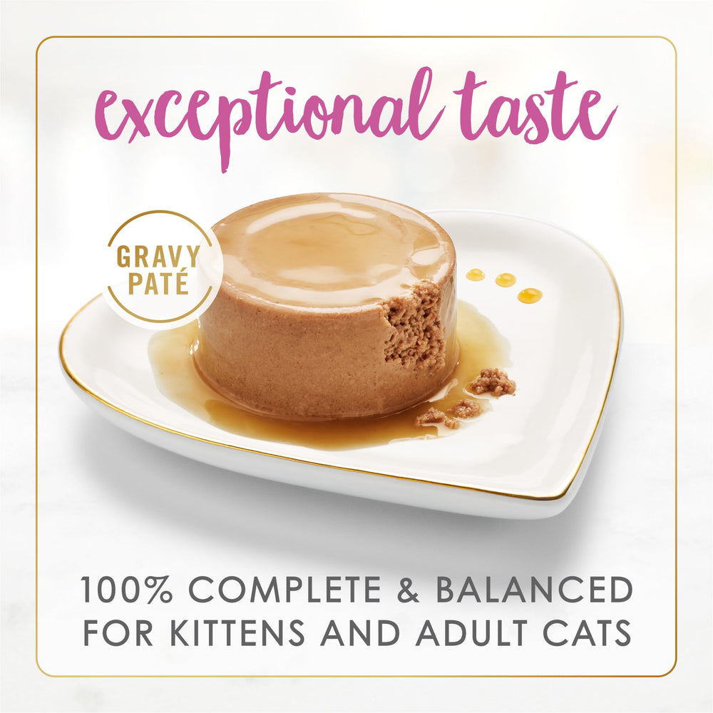 Fancy Feast textura crema de pâté con salsa que estimula apetito