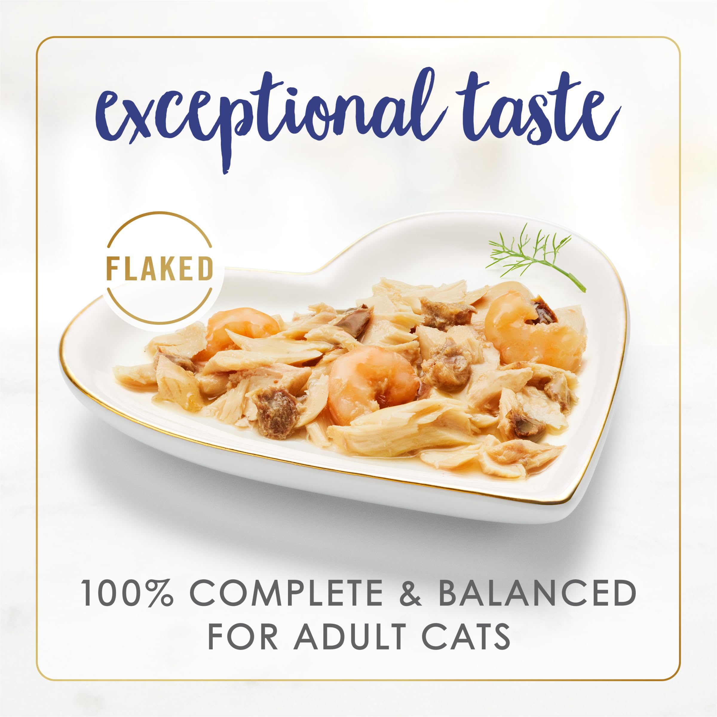 Fancy Feast textura de flakes desmenuzados, fácil masticación y sabor real