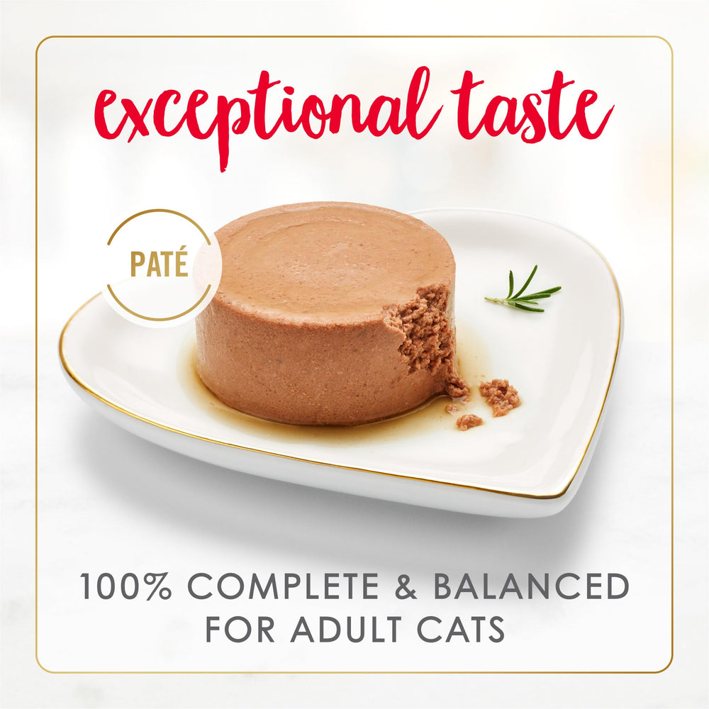 Fancy Feast primer plano de la textura paté que facilita la ingesta
