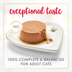 Fancy Feast primer plano de la textura paté que facilita la ingesta