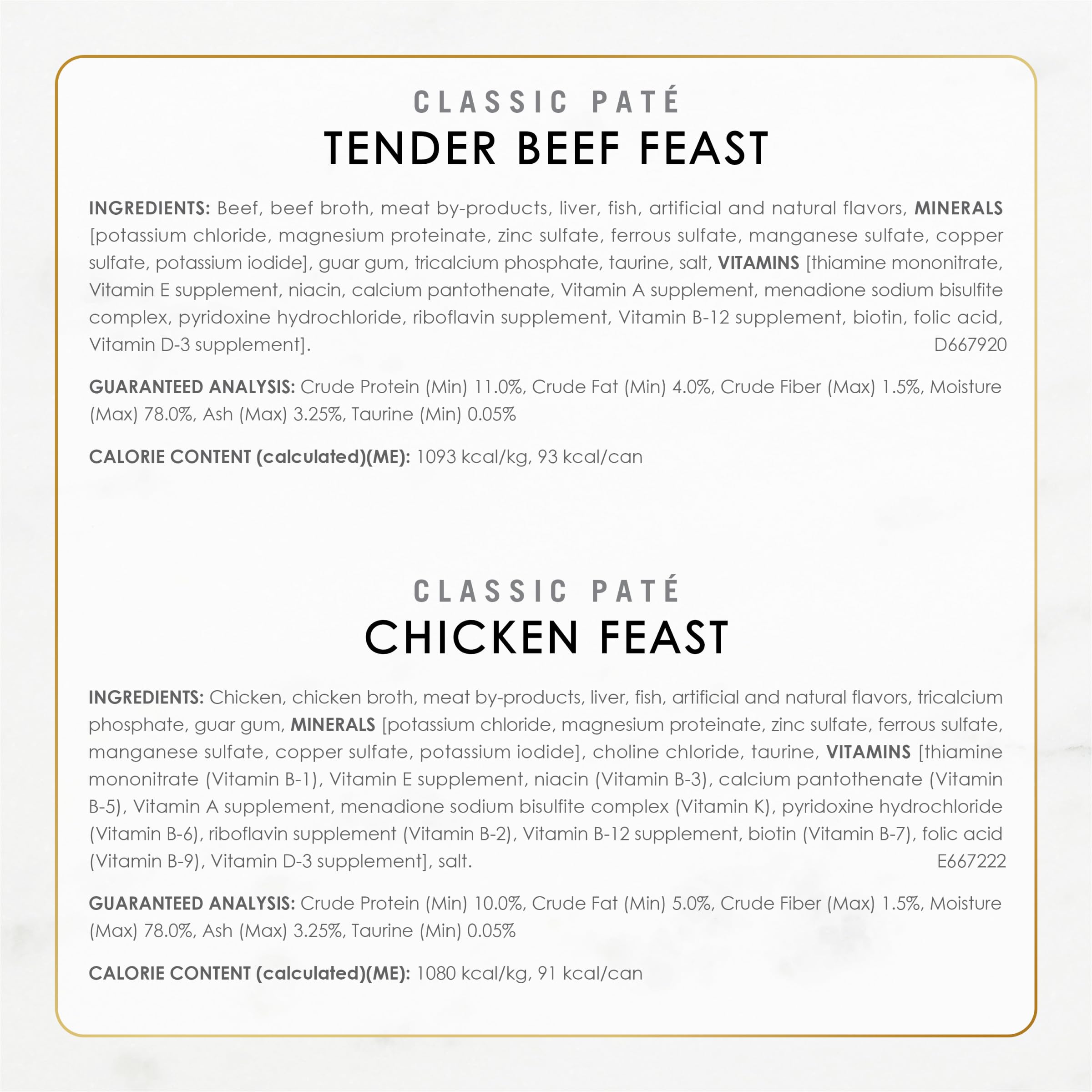 Fancy Feast disposición de distintas latas del pack mostrando sabores incluidos