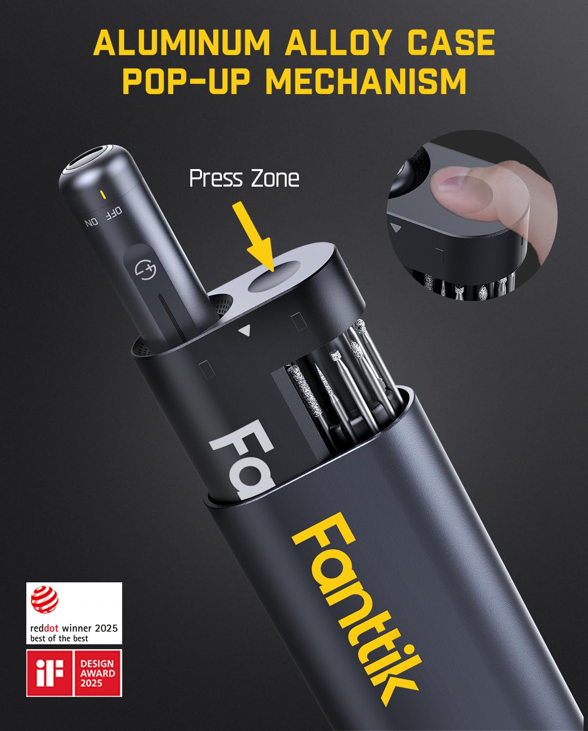 Fanttik F2 Master LED speed indicator illuminated, provides precise speed feedback