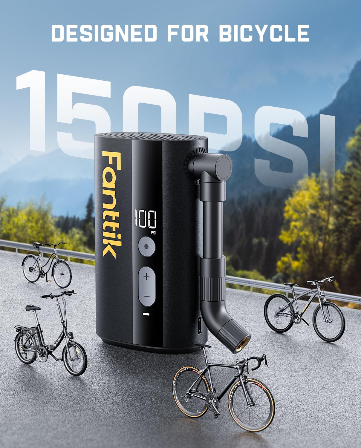 Fanttik X9 Ace etiqueta de especificaciones 150 PSI, seguridad y potencia