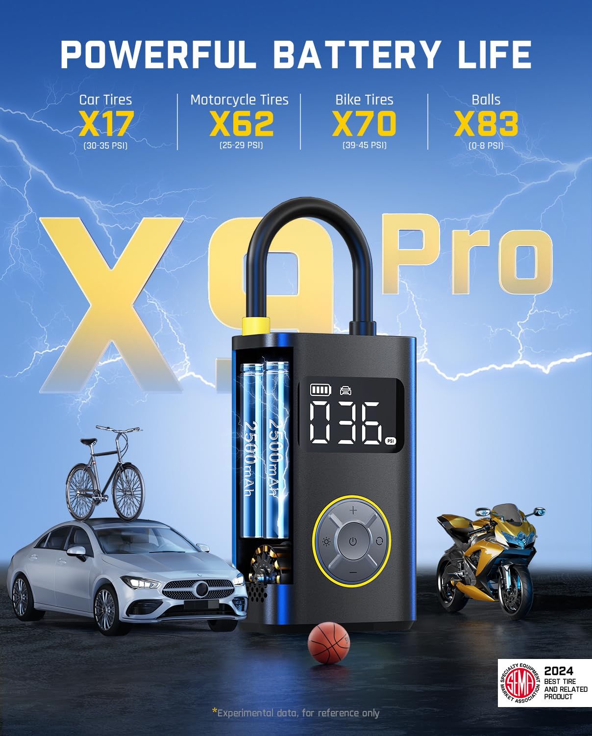 Fanttik X9 Pro manguera integrada con extremo amarillo, activación rápida