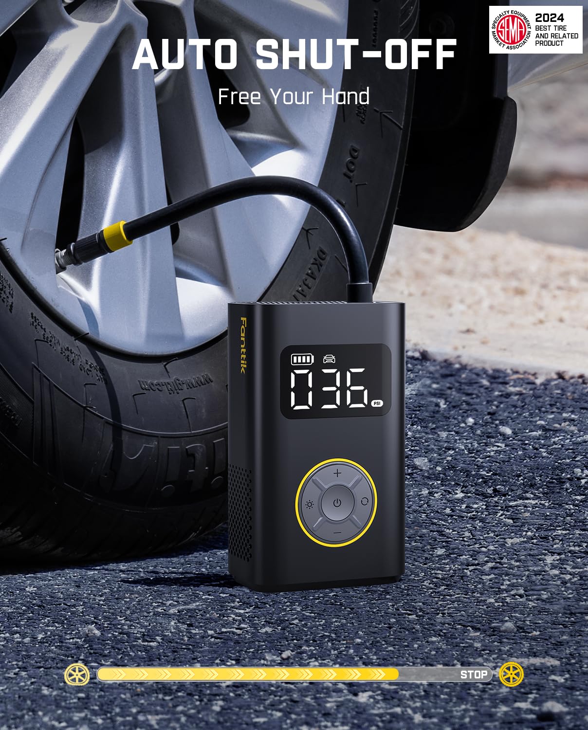 Fanttik X9 Pro inflando neumático de coche compacto, inflado en 1 minuto