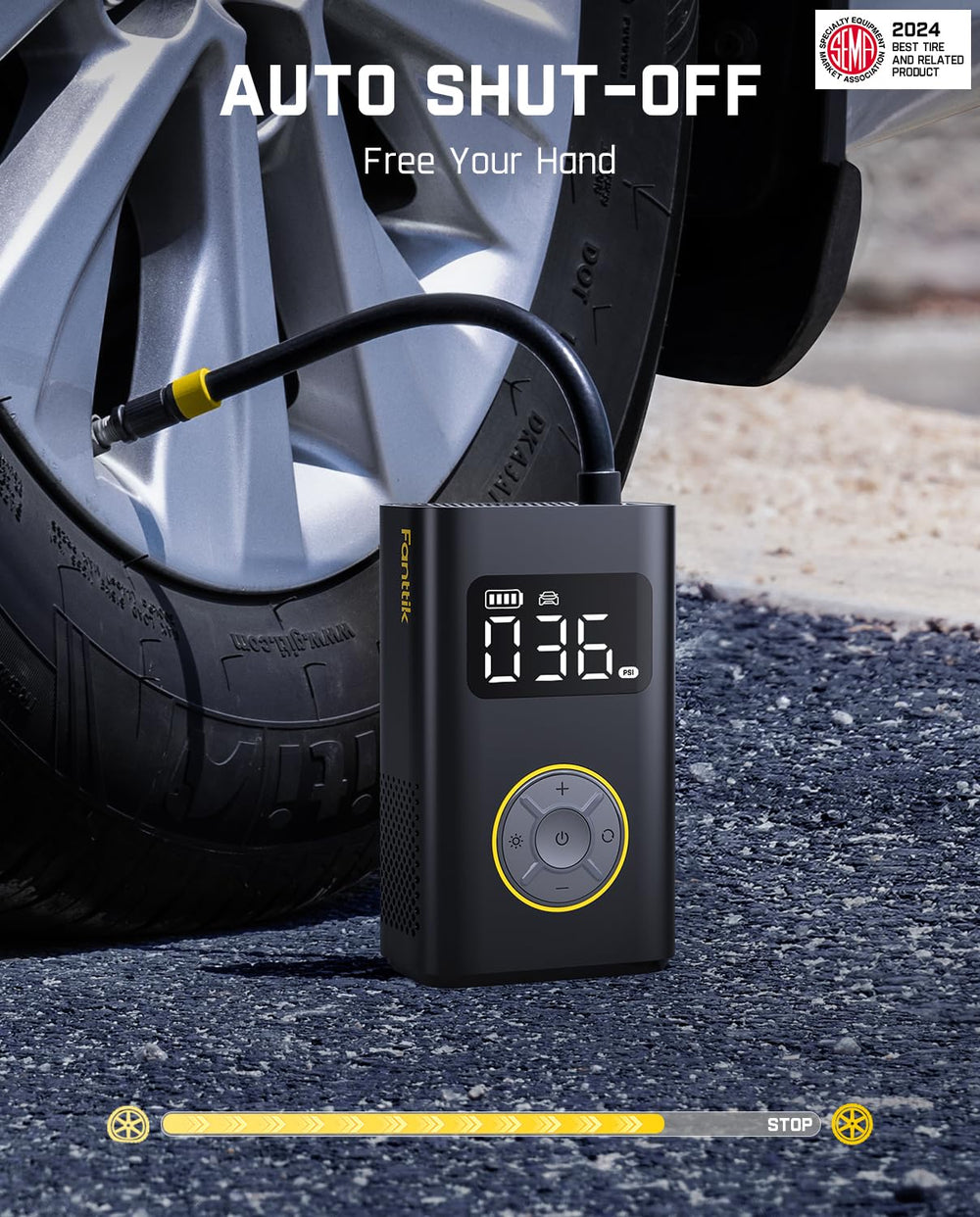 Fanttik X9 Pro inflando neumático de coche compacto, inflado en 1 minuto