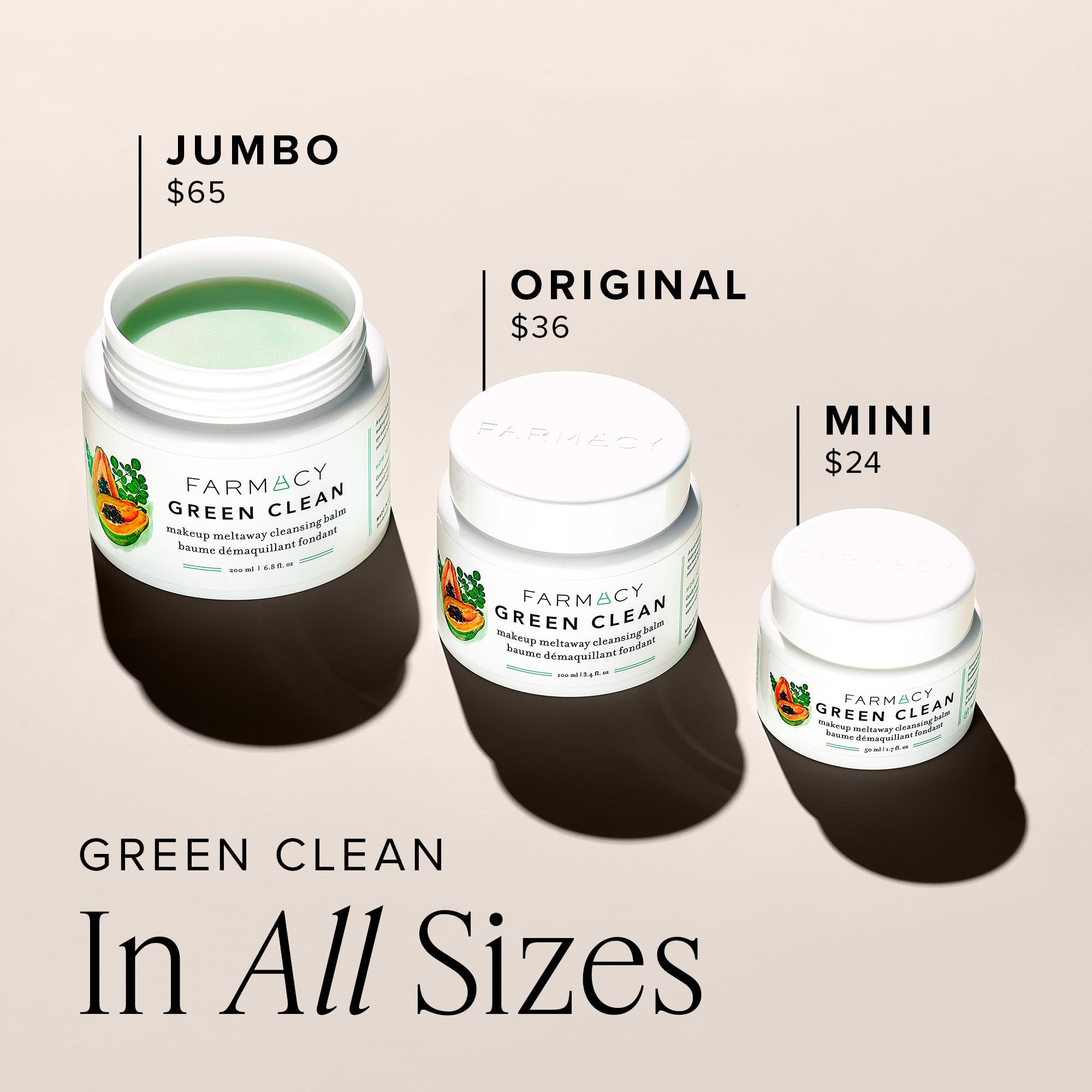 farmacy Green Clean removing waterproof mascara on eye demo, proving effective makeup removal