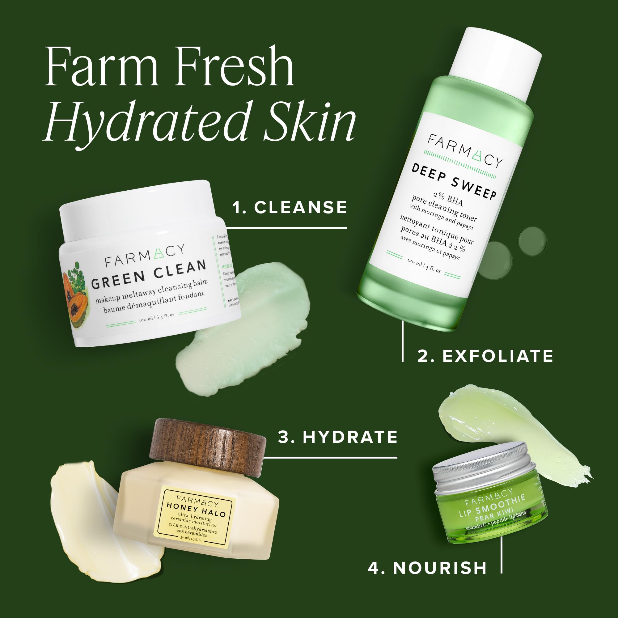farmacy Green Clean next to a coin for 50ml size comparison, showing travel-friendly convenience
