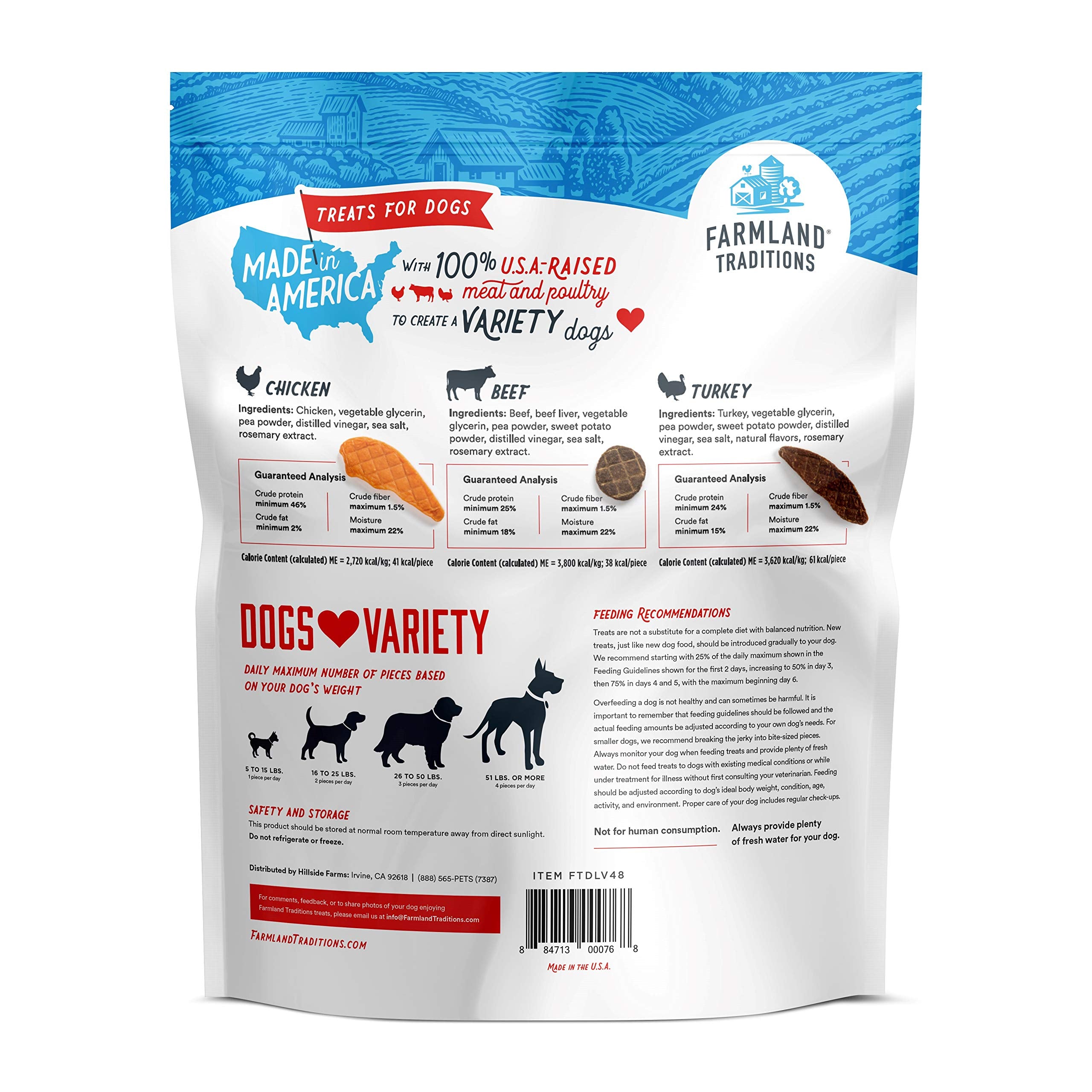 Farmland Traditions tiras de jerky en un plato para servir como premio