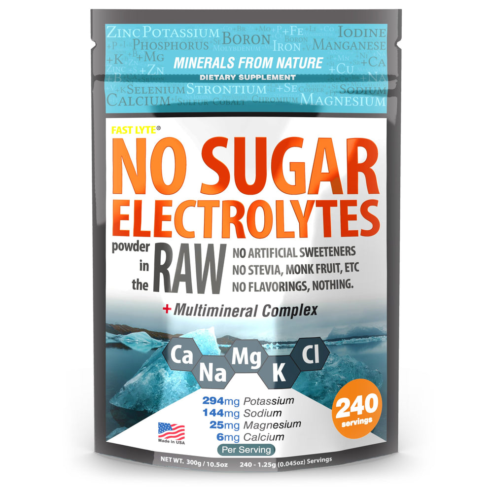 FAST LYTE front packaging showing clean, sugar-free electrolyte branding and benefits