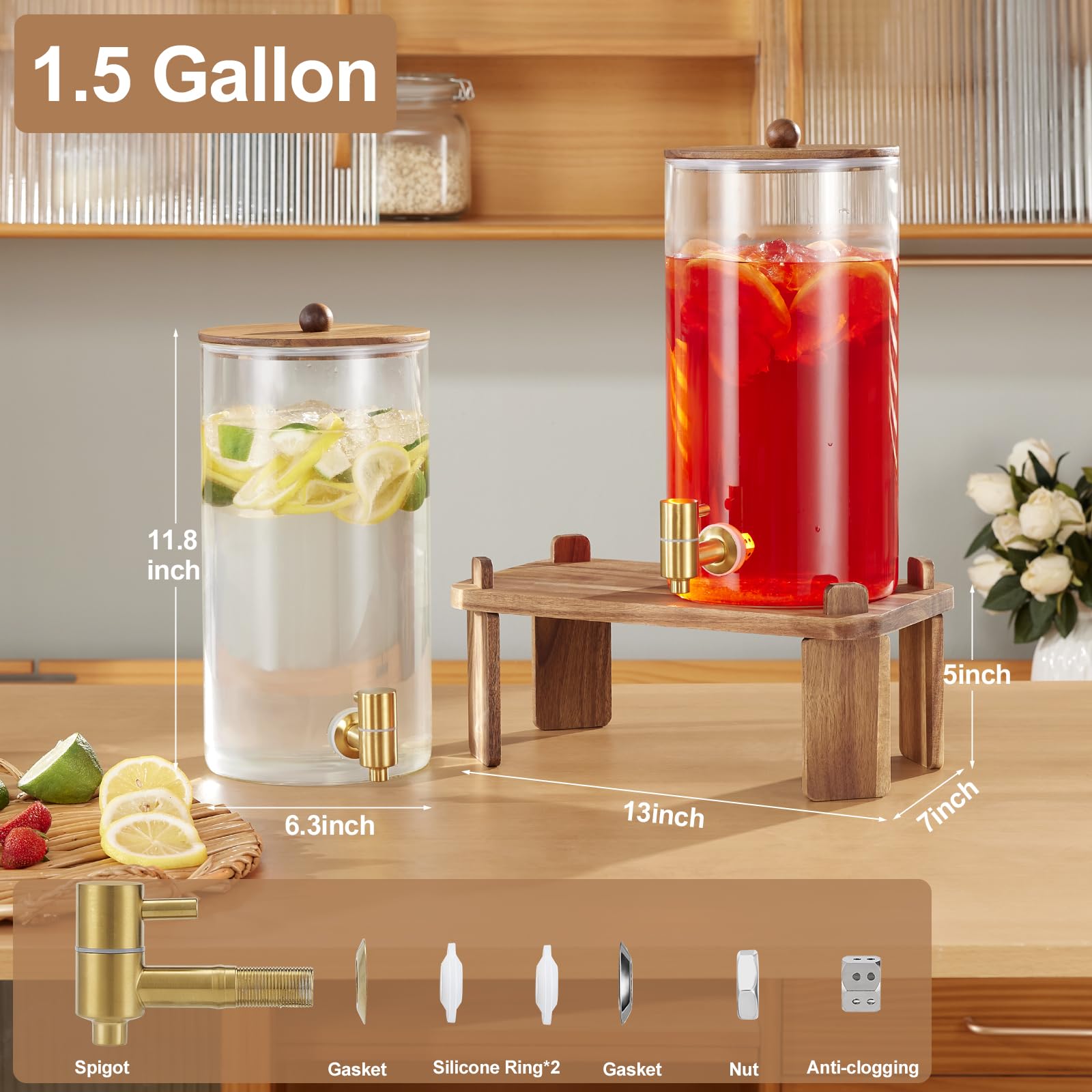 FavorFlavor closeup of stainless-steel spigot, precise drip-free pouring benefit