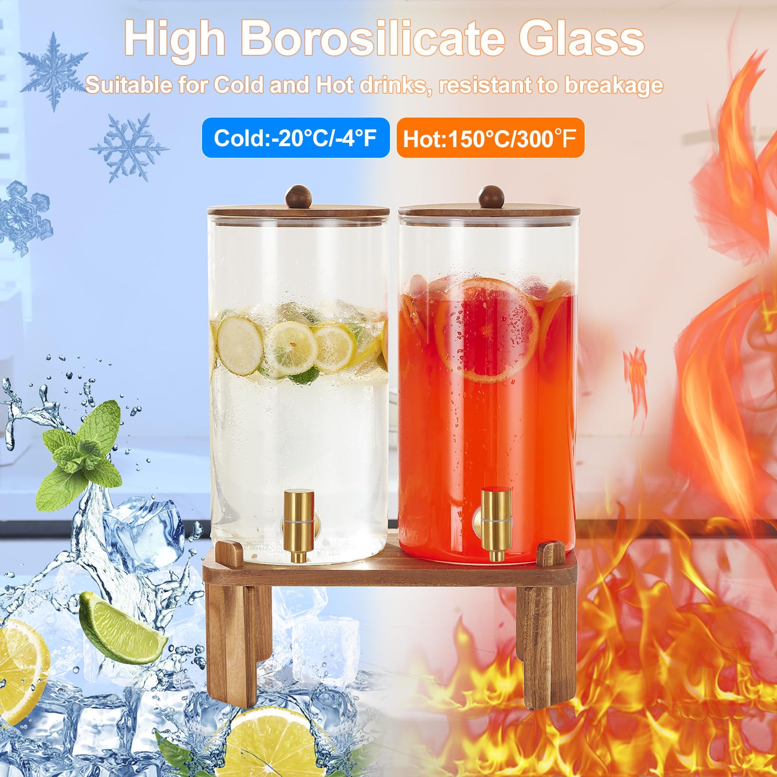 FavorFlavor raised dispenser pouring into cup on stand, comfortable spill-free serving