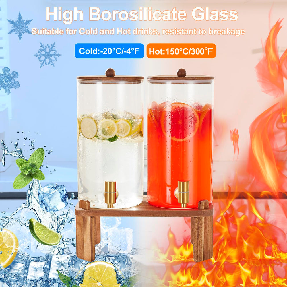 FavorFlavor raised dispenser pouring into cup on stand, comfortable spill-free serving