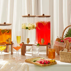 FavorFlavor wide mouth with glass lid and wooden seal, easy filling and freshness