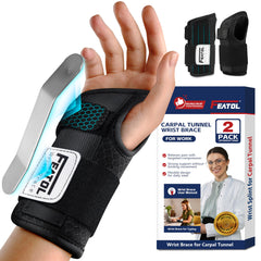 FEATOL vista frontal del empaque mostrando kit de 2 muñequeras y beneficios