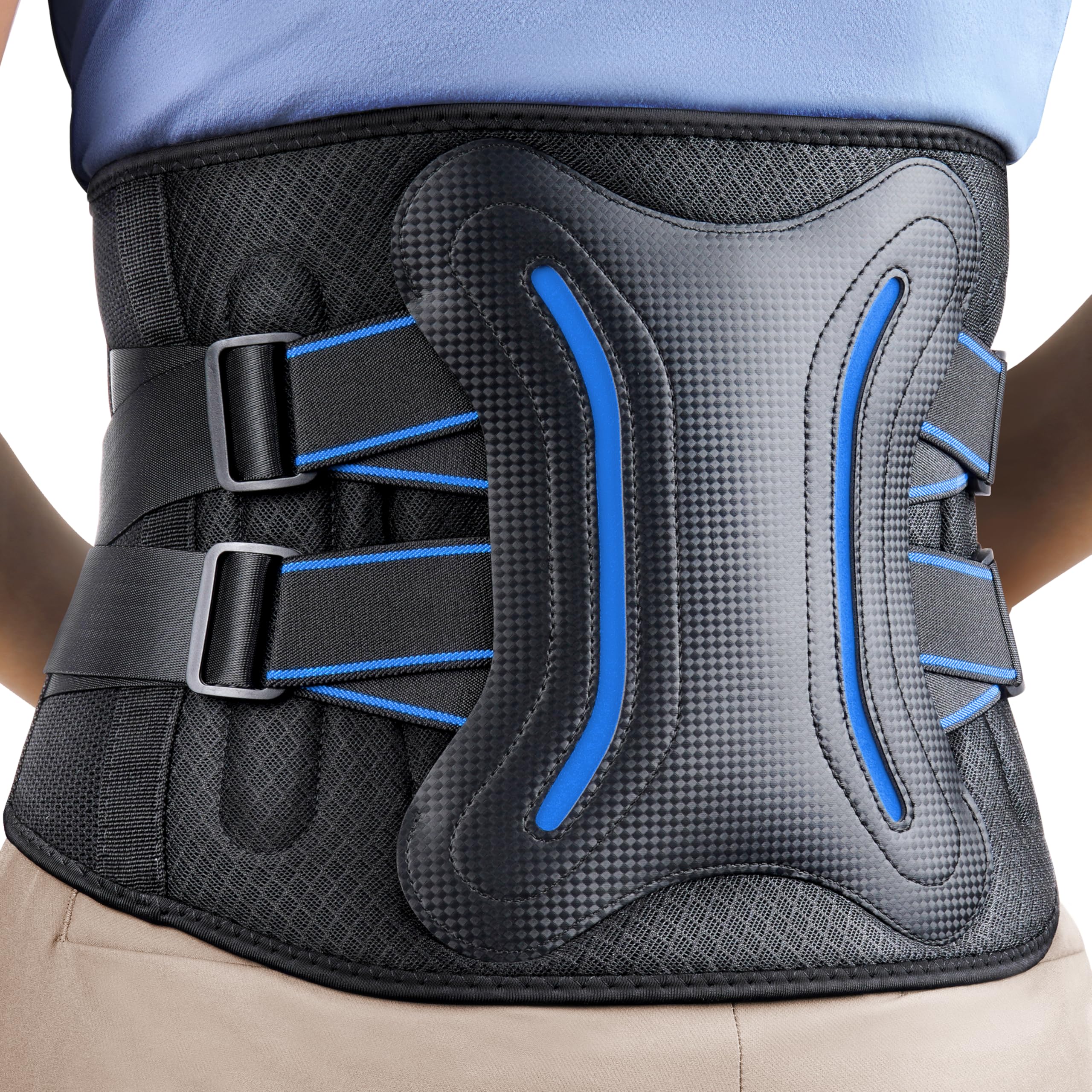 FEATOL front view of lumbar belt showing secure fit and stability