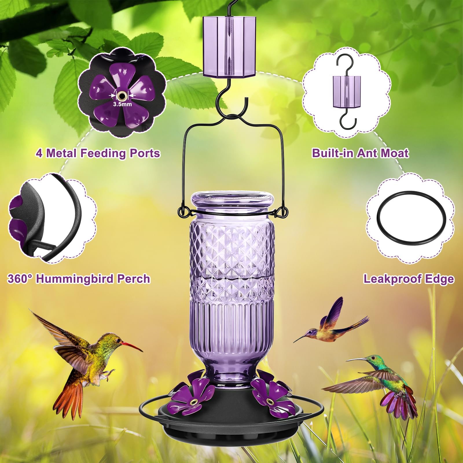 FEED GARDEN anillo de percha 360 grados permitiendo varias aves alimentarse a la vez