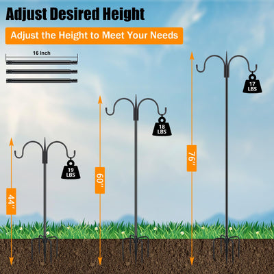 FEED GARDEN five-prong base inserted in soil showing wide stability for wind resistance