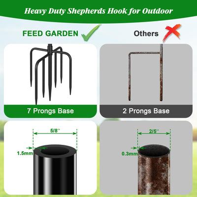 FEED GARDEN hook and removable extension detail for adjustable hanging convenience