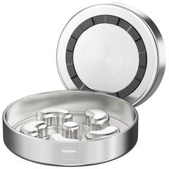 Feedoo front view showing bowl shape and durable stainless finish for reliable feeding