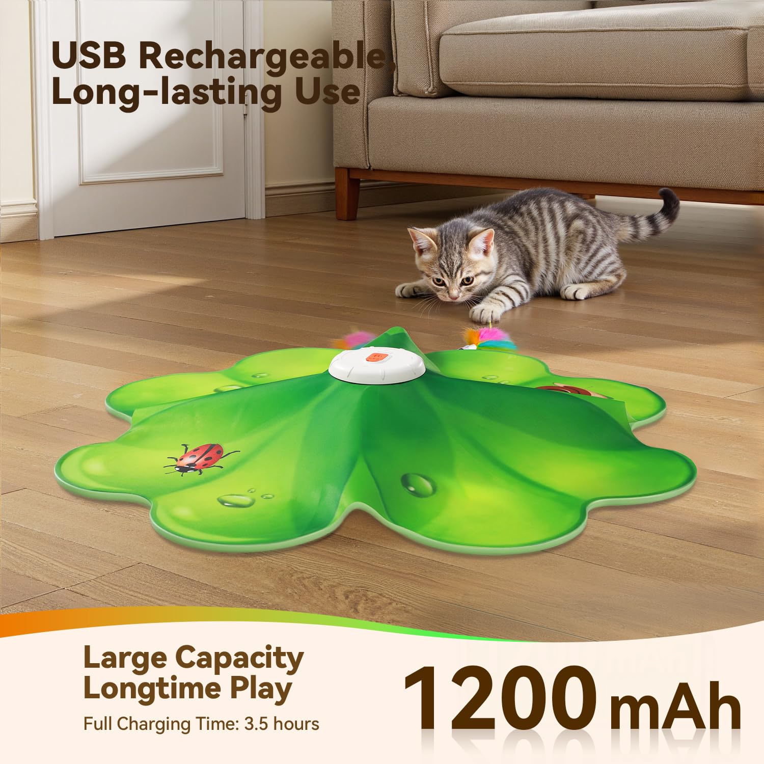 FEELNEEDY gato jugando activamente con movimiento oculto y luces