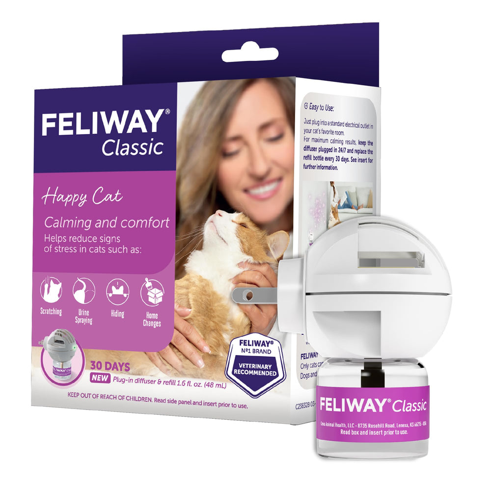 FELIWAY empaque frontal mostrando el kit y beneficios calmantes