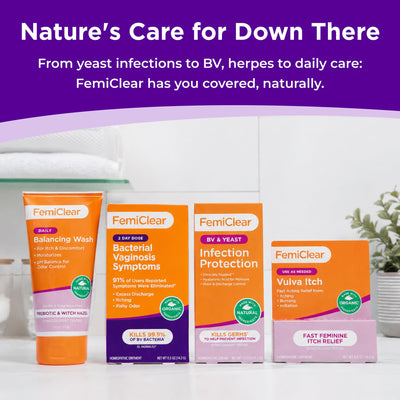 FemiClear open tube revealing ointment inside for accurate nightly dosing