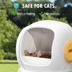 Fenkabs recambio instalado en caja Meowant mostrando facilidad de uso