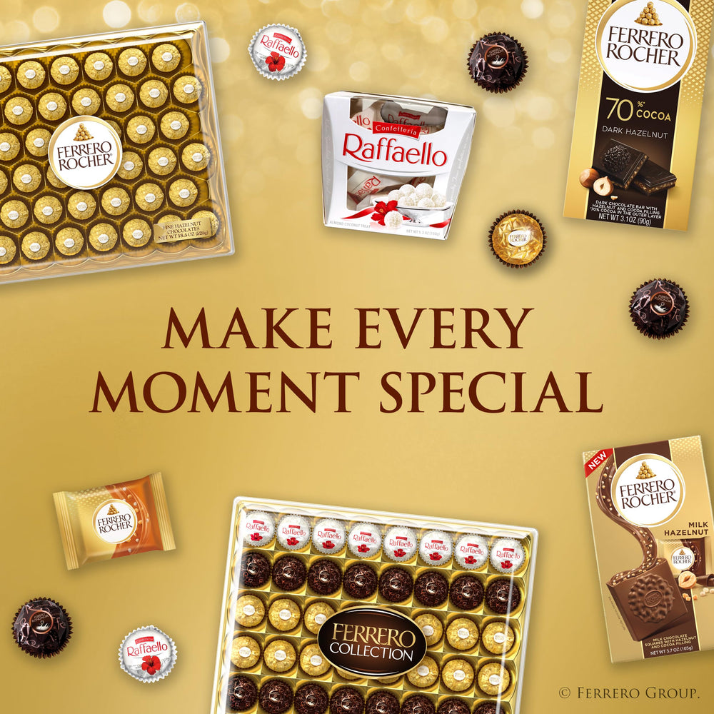 Ferrero Rocher arranged in gift basket styled for holiday giving and festive presentation