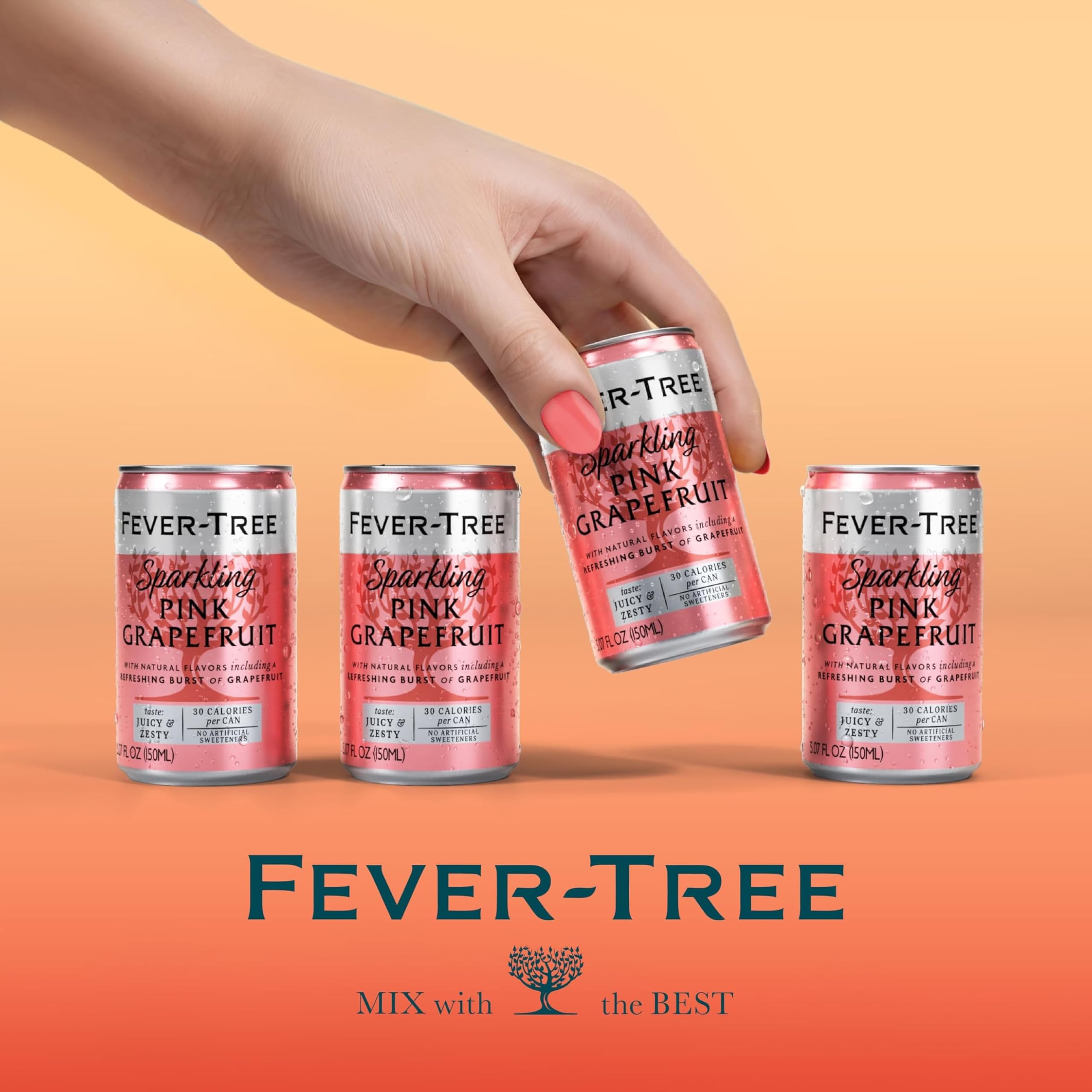 Mesa de reunión con latas Fever-Tree que sugiere uso para fiestas y entretenimiento