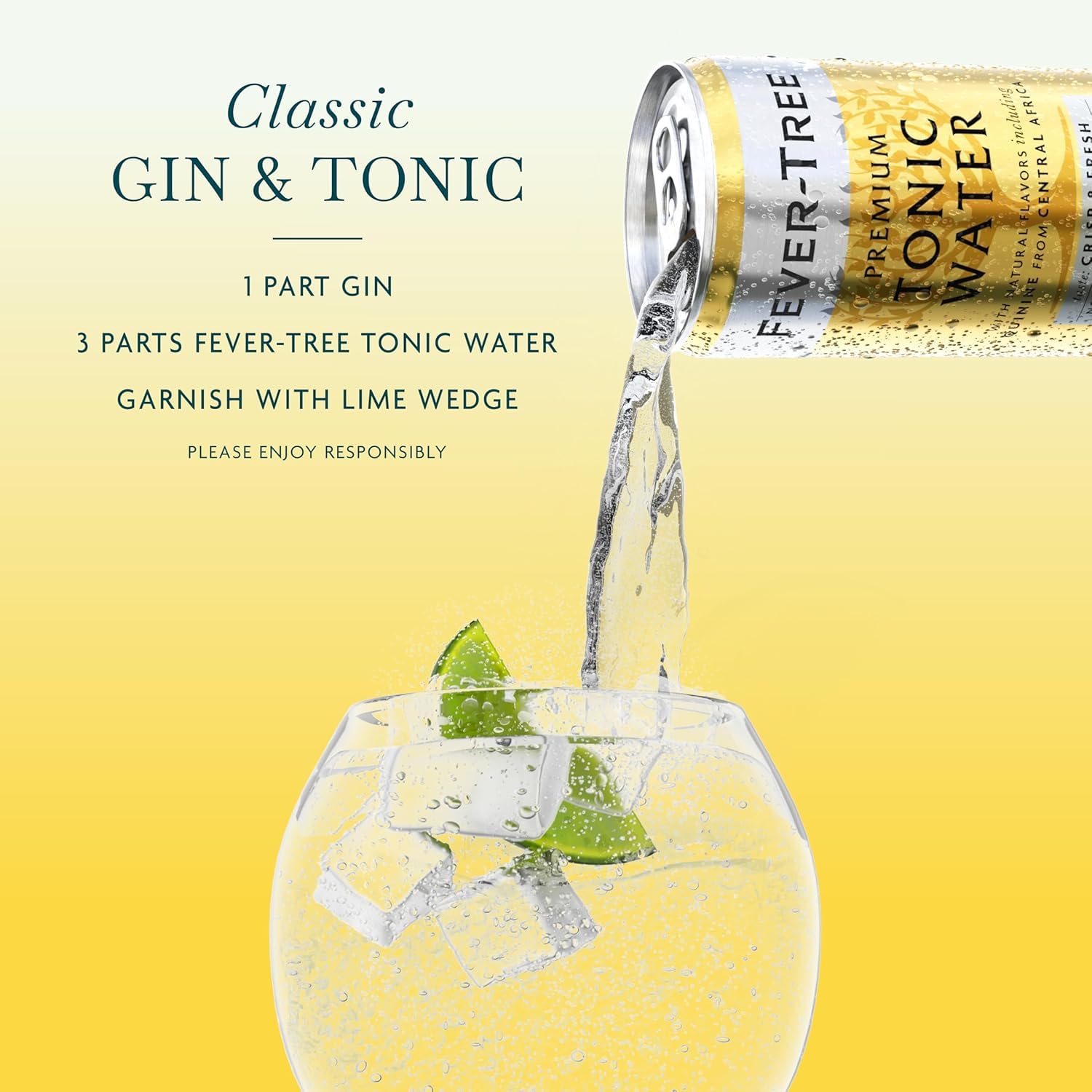 Fever-Tree etiqueta con ingredientes naturales y origen de quinina