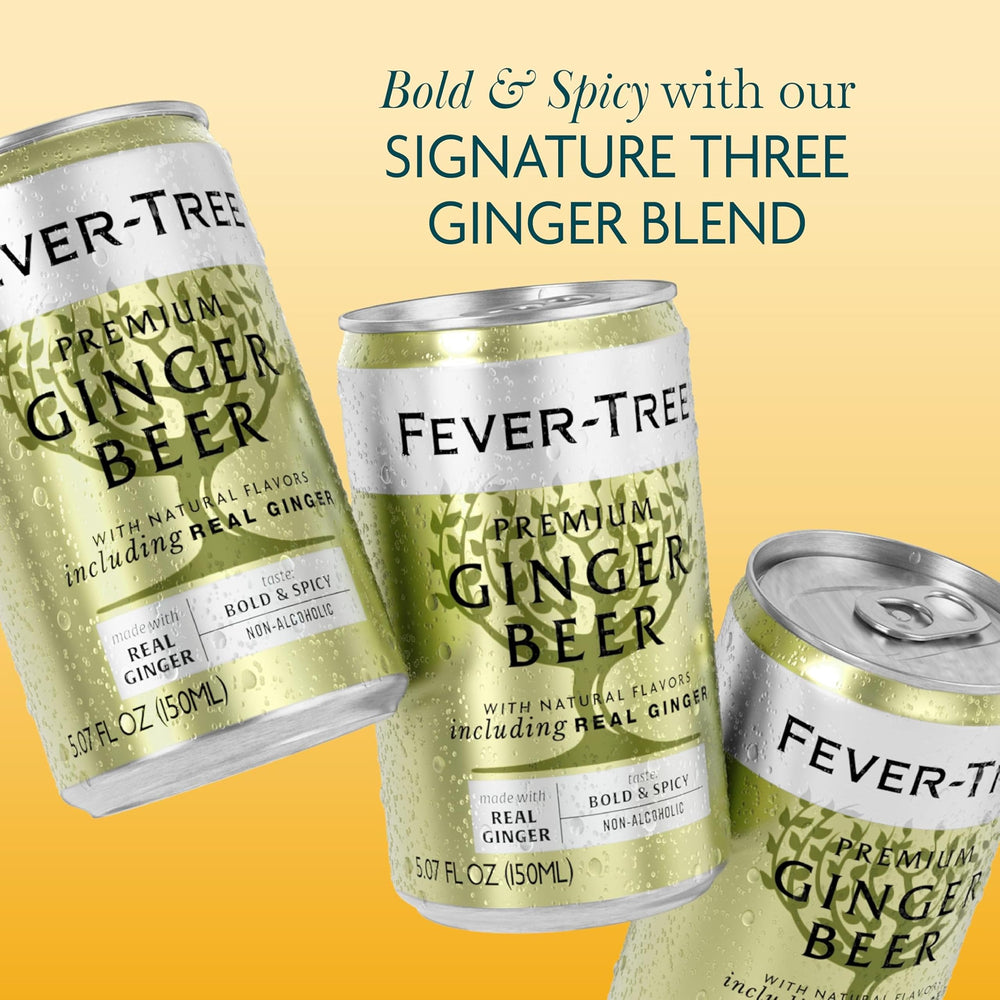 Fever-Tree Ginger Beer being poured over ice for fresh effervescence and lift