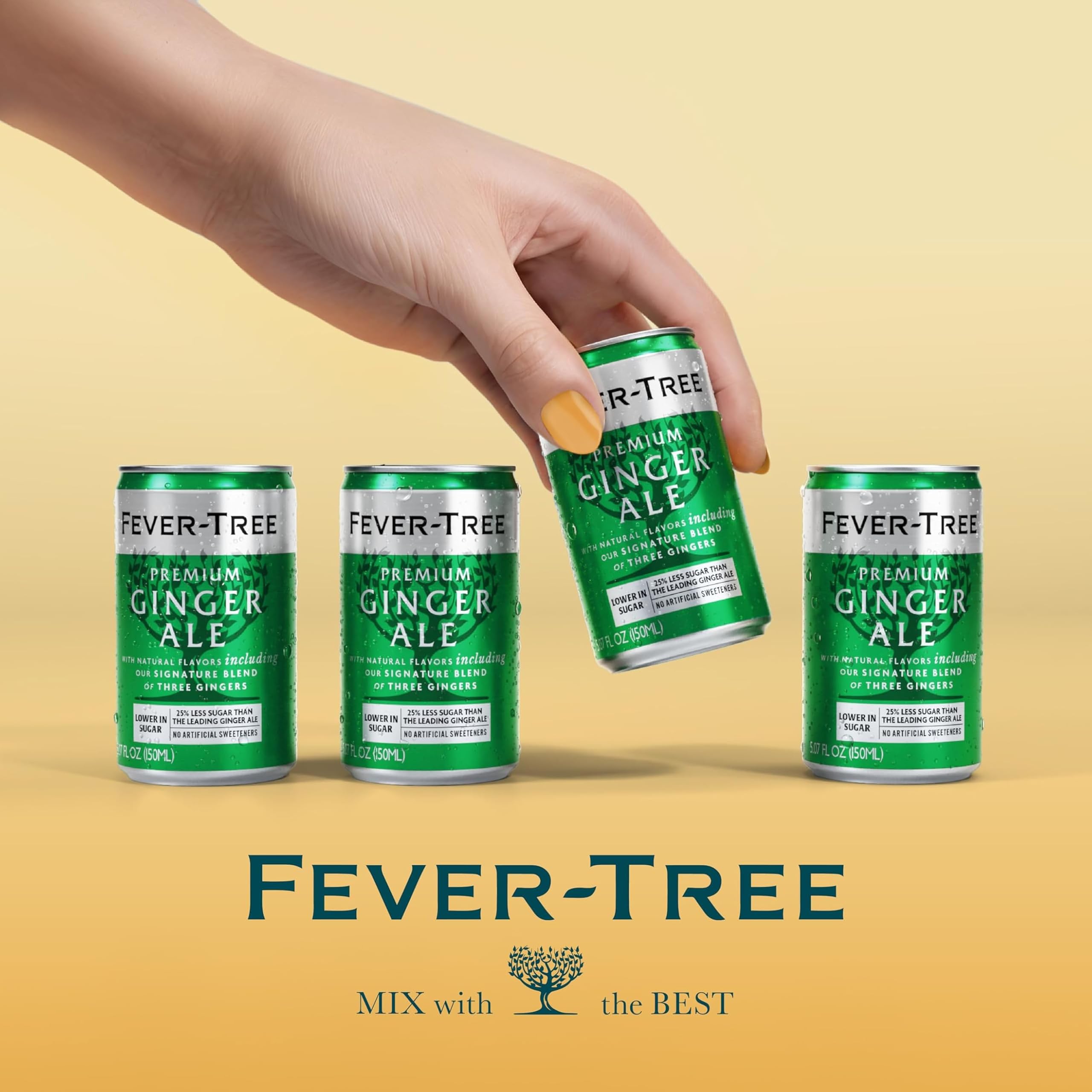 Fever-Tree jengibre de origen mostrando la mezcla de tres tipos