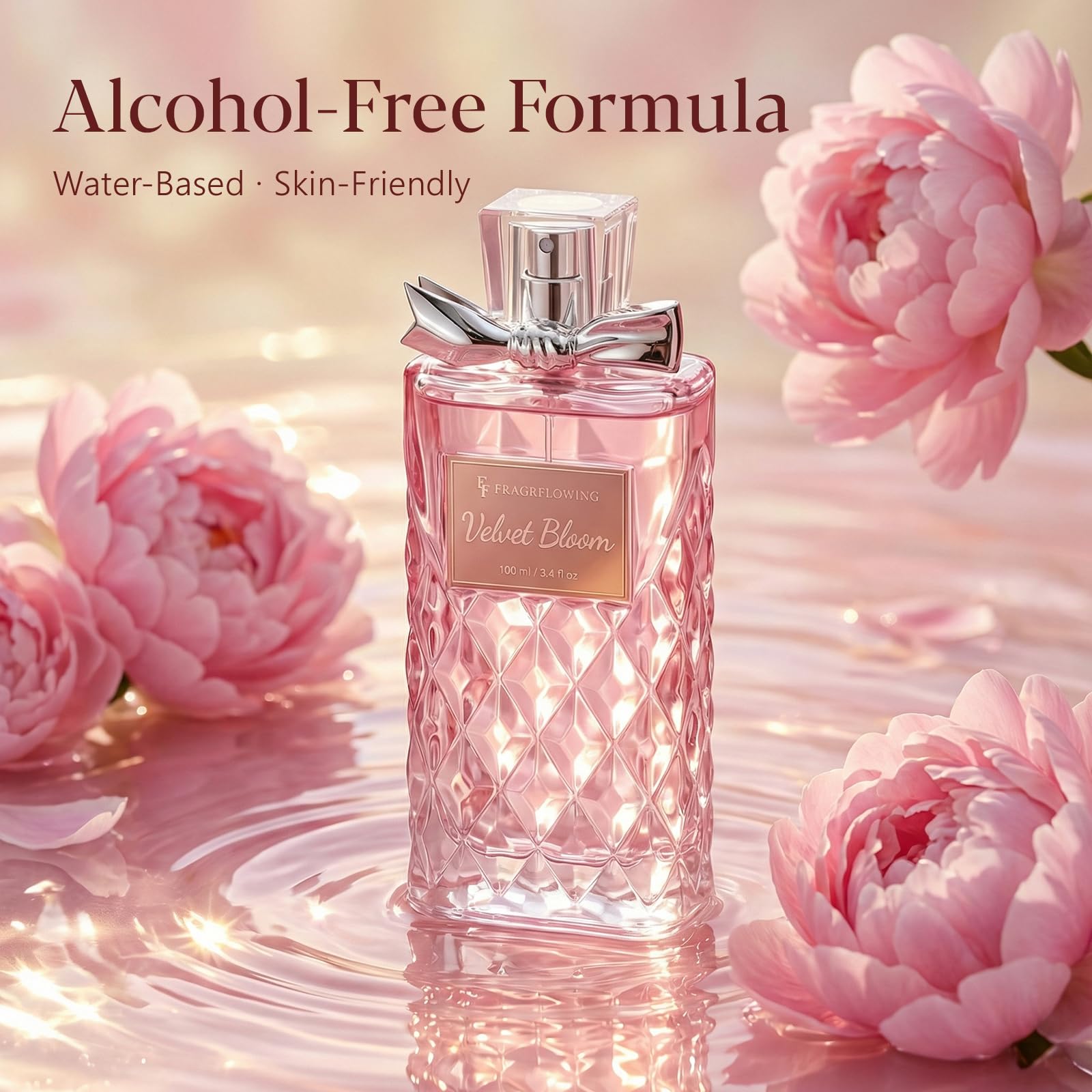 FF FRAGRFLOWING detalle de la tapa con lazo, añade aspecto regalo