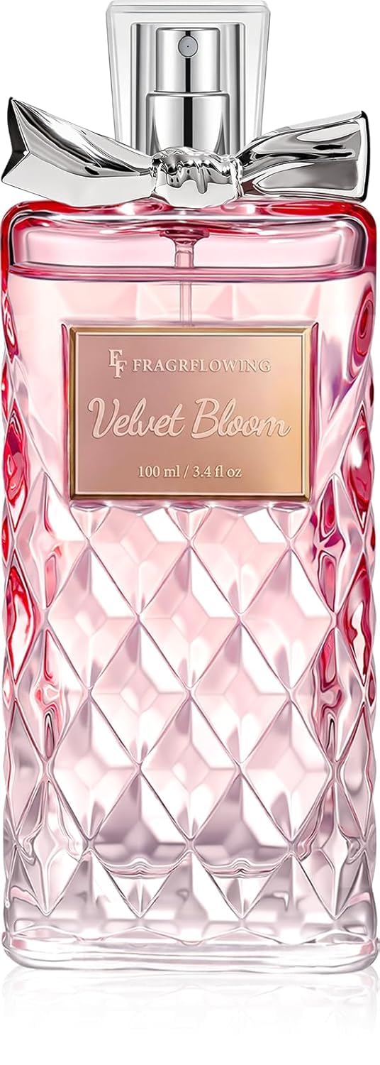 FF FRAGRFLOWING frasco frontal elegante, muestra presentación premium