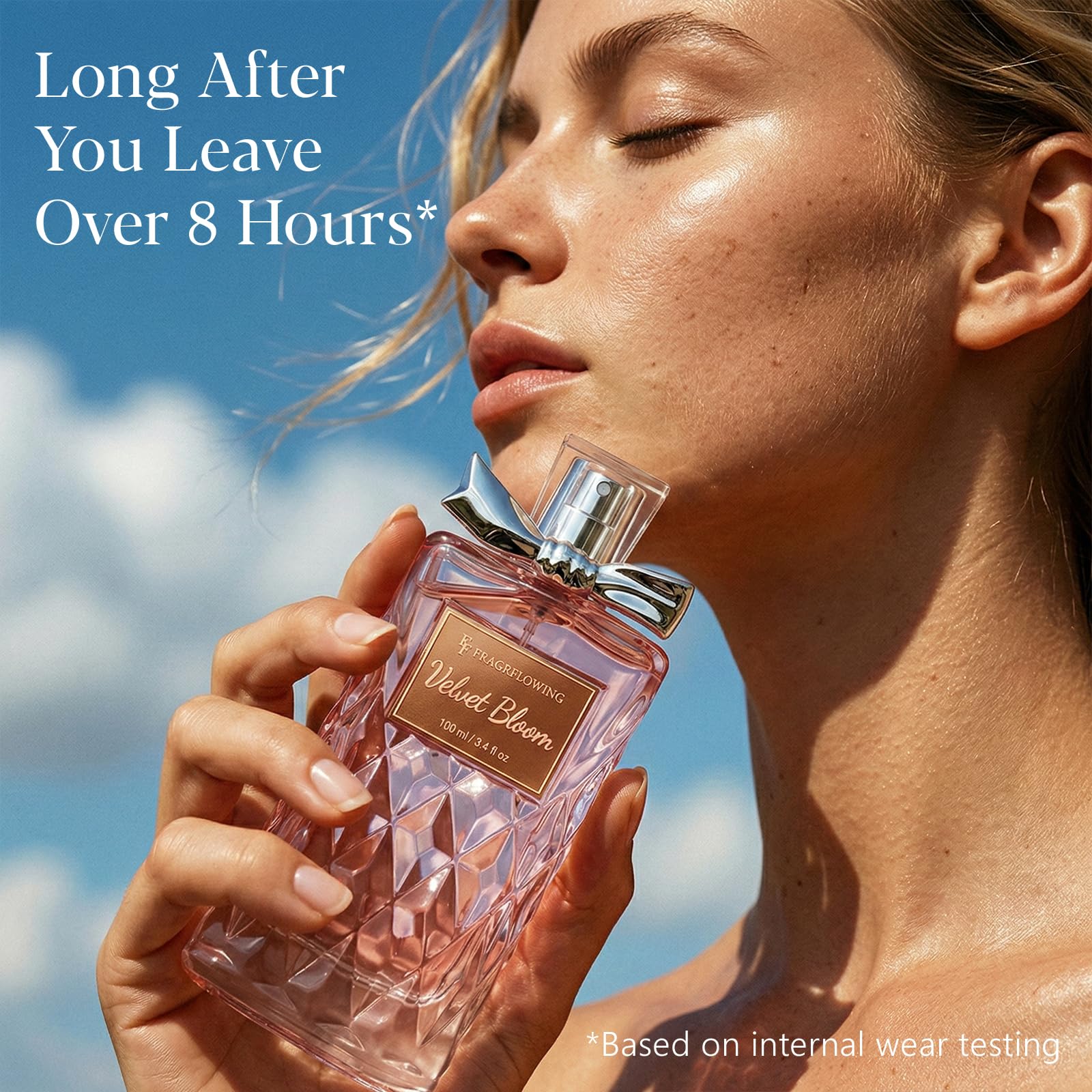 FF FRAGRFLOWING pulverización en textura ligera, demo beneficio suave