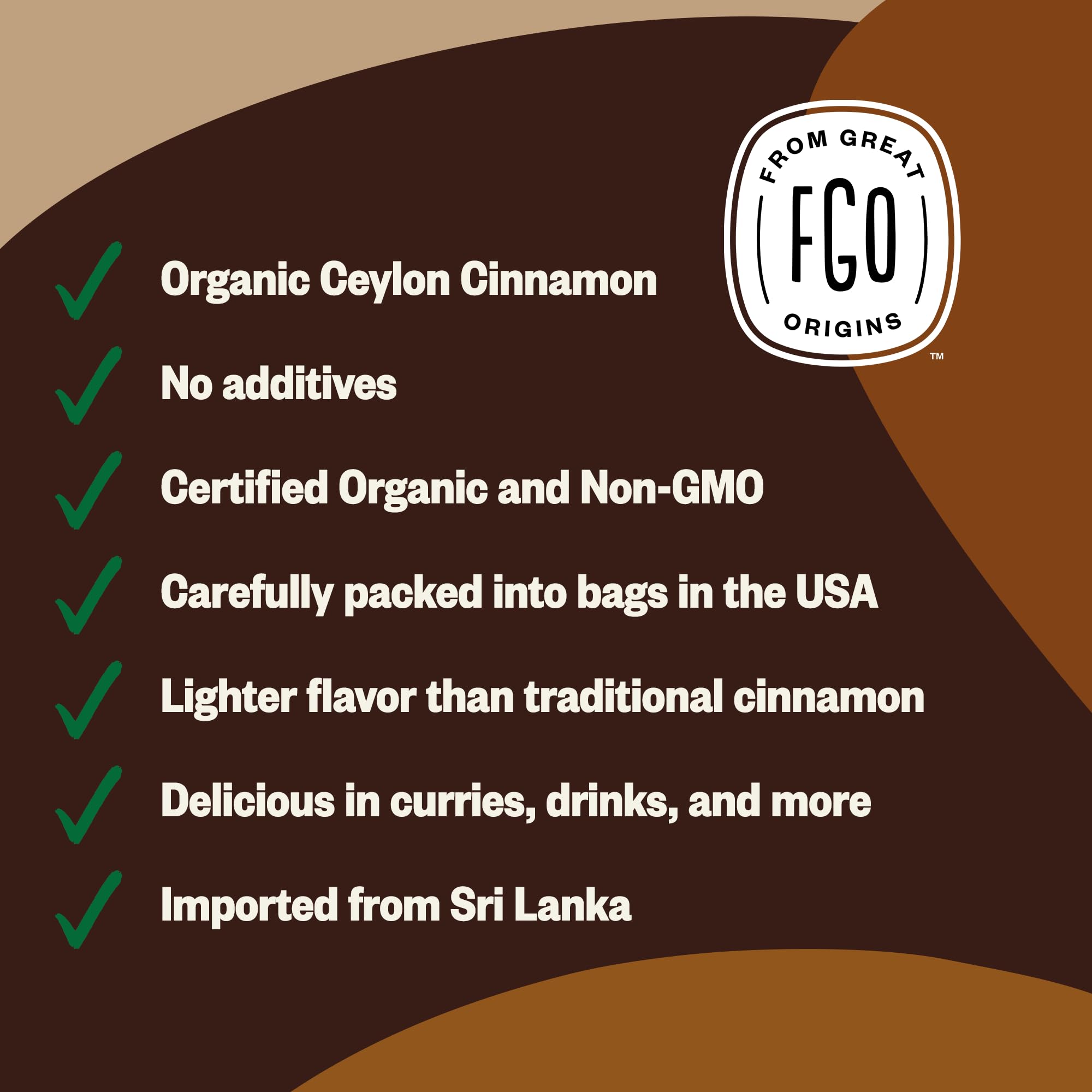 FGO etiqueta que indica origen Sri Lanka y calidad orgánica
