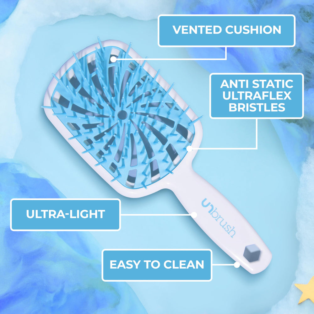 FHI Heat UNbrush Plus desenredando cabello rizado con suavidad visible