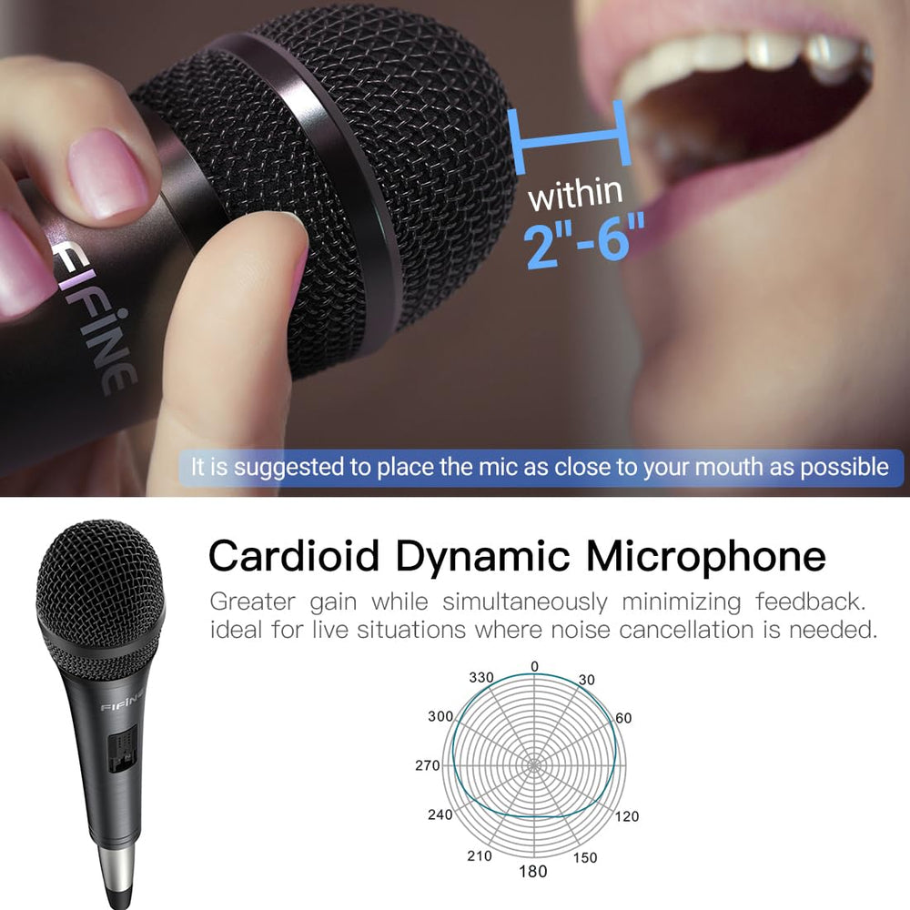 FIFINE K6 connected to karaoke speaker demonstrating plug-and-play setup