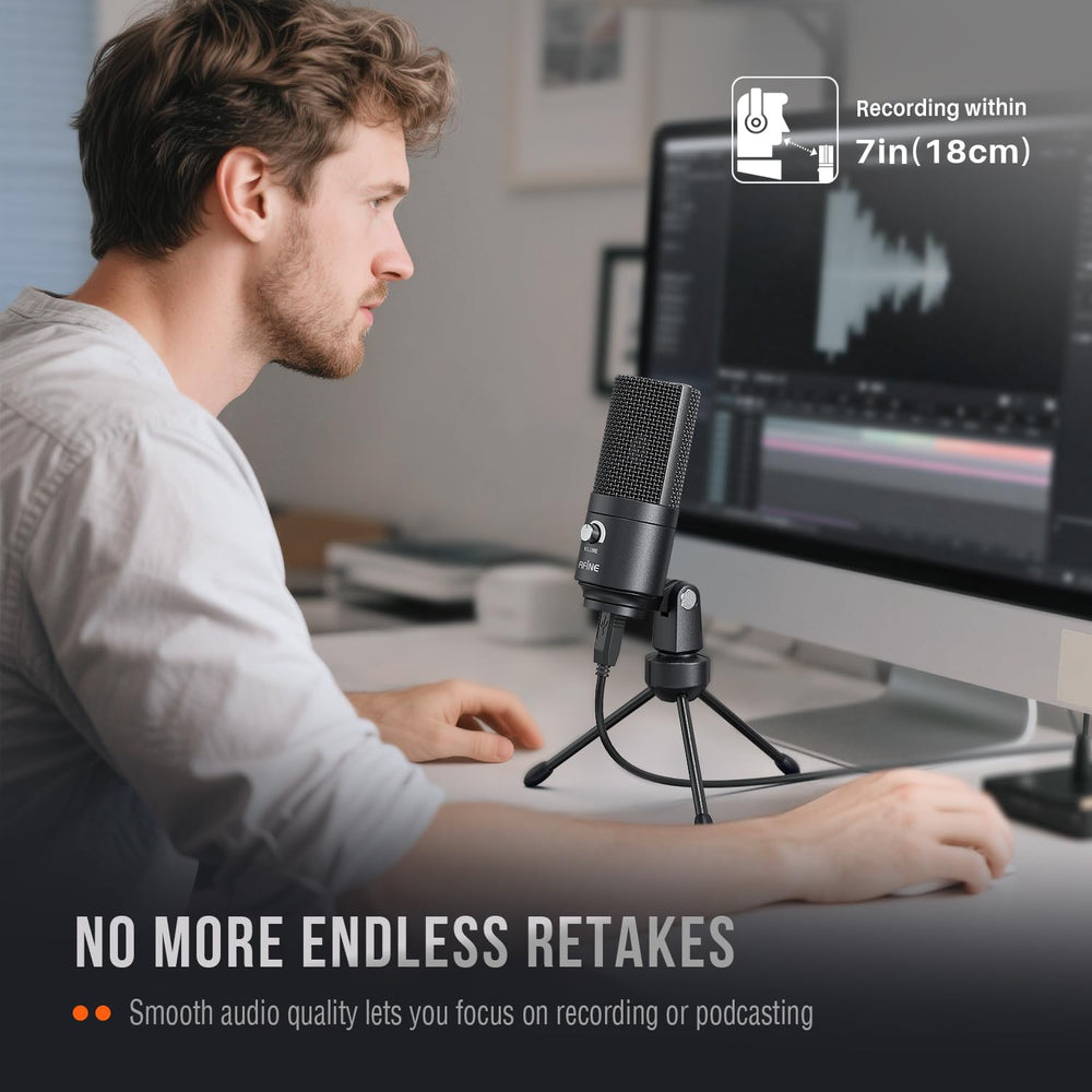 FIFINE in use on streaming setup illustrating clear voice capture for broadcasts